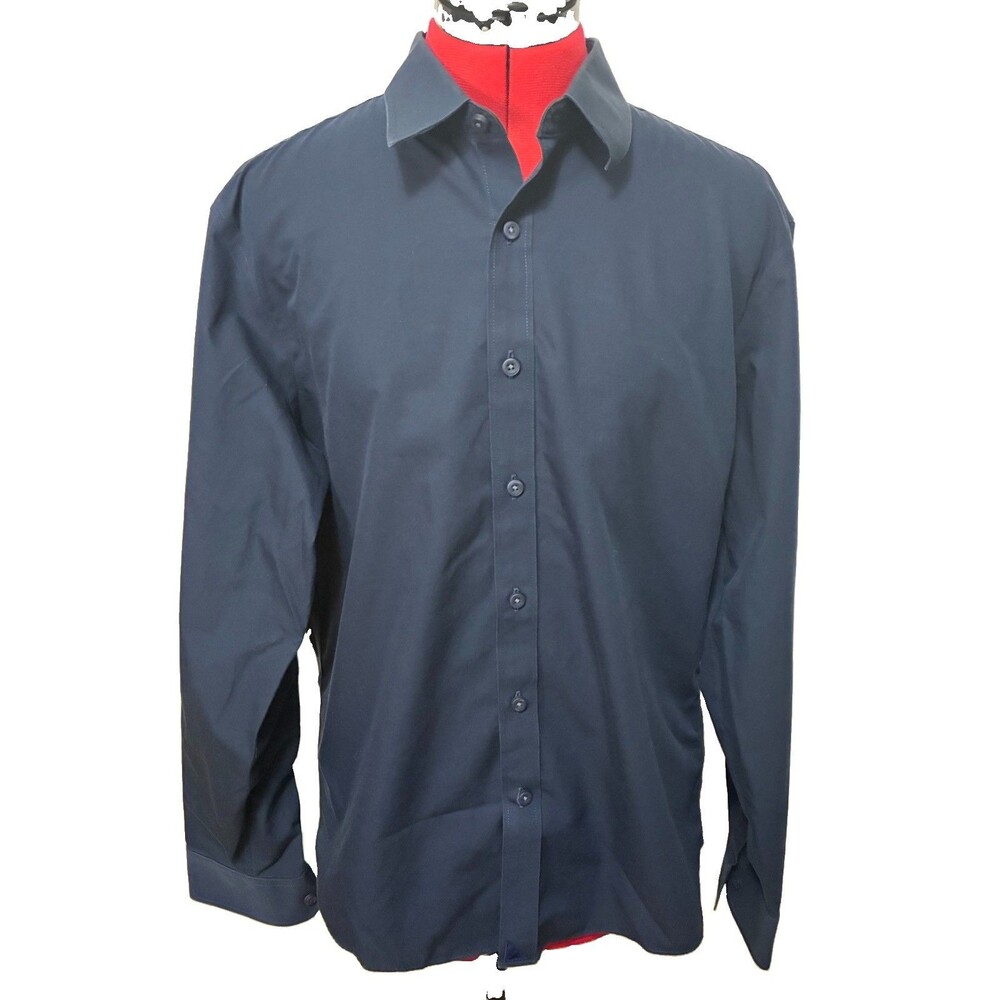 Untuckit Men’s Navy Long Sleeve Shirt Size Medium